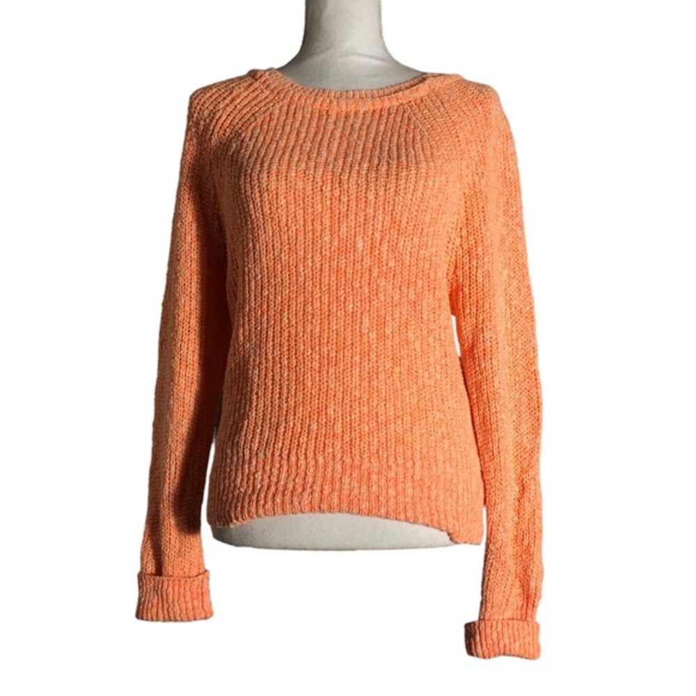 Free People tangerine knit pullover sweater. Sz Small. New